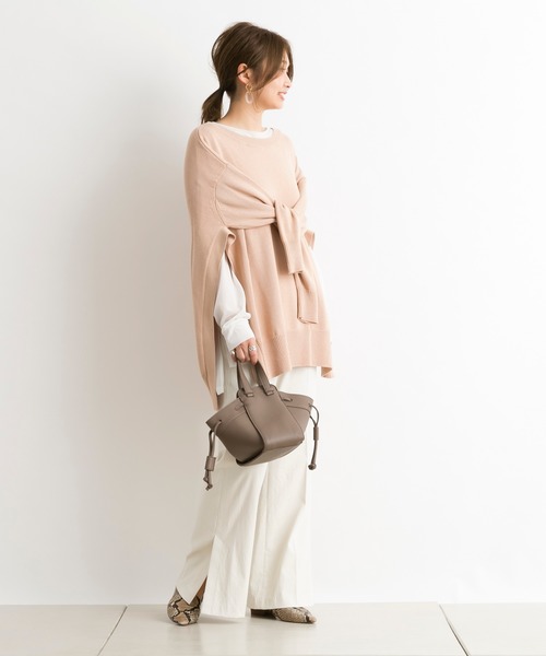 DouDou（ドゥドゥ）の「スリットプルオーバー（ニット/セーター・レディース・ブルー系その他/ピンクベージュ・FREE）」の17枚目の写真