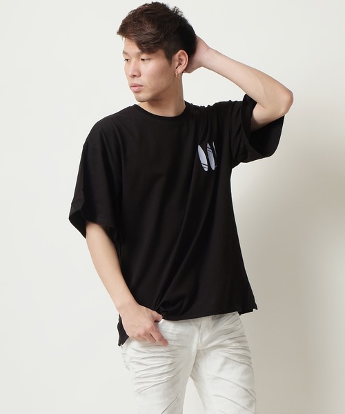 セール Evolution ビッグシルエット サーフテイスト 発泡プリント 相楽刺繍 半袖ｔシャツ Tシャツ カットソー Evolution エボリューション のファッション通販 Zozotown