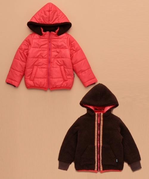 green label relaxing（グリーンレーベルリラクシング）の「【KIDS】ナカワタ ボアブルゾン リバーシブル（ブルゾン・キッズ・コバルトブルー/ピンク/ライム・115cm/125cm/135cm/95cm/105cm）」の3枚目の写真