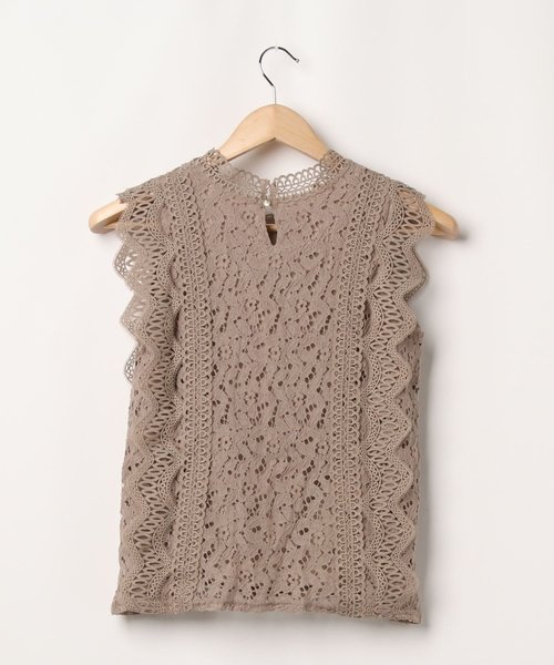 FUN.TRINITY(ファン トリニティー)の「ノースリケミカルレース(シャツ/ブラウス・レディース・ブラック/アイボリー/モカ・FREE)」の6枚目の写真