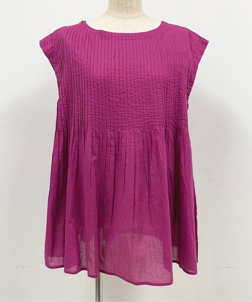 PICCIN(ピッチン)の「コットンボイルピンタックブラウス(シャツ/ブラウス・レディース・ブラック/ベージュ/オフホワイト/ピンク/ブルー/グリーン・M)」の14枚目の写真