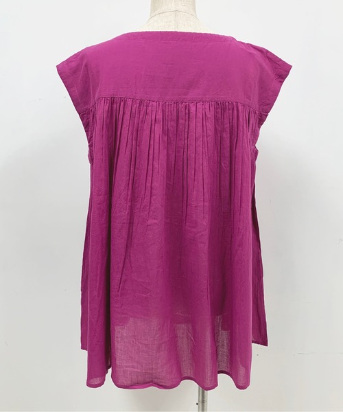 PICCIN(ピッチン)の「コットンボイルピンタックブラウス(シャツ/ブラウス・レディース・ブラック/ベージュ/オフホワイト/ピンク/ブルー/グリーン・M)」の12枚目の写真