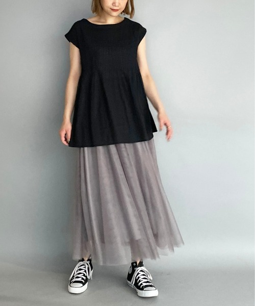 PICCIN(ピッチン)の「コットンボイルピンタックブラウス(シャツ/ブラウス・レディース・ブラック/ベージュ/オフホワイト/ピンク/ブルー/グリーン・M)」の19枚目の写真