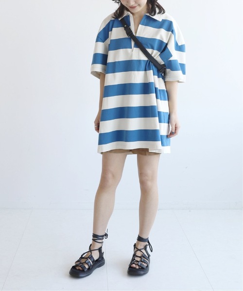 SLOBE citron.（スローブシトロン）の「SLOBE citron. Miss you UK BIG ラガープルオーバー◆（Tシャツ/カットソー・レディース・ブルー/オレンジ・FREE）」の3枚目の写真