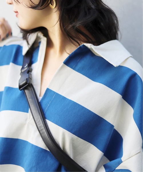 SLOBE citron.◆長袖シャツ/--/コットン/BLU/24-050-924-5000-4-0/使用感有 セール】SLOBE citron. Miss you UK BIG ラガープルオーバー
