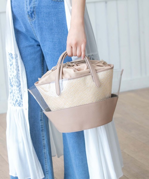 Edit Sheen（エディットシーン）の「デザインインナーバッグ付きPVCトート（トートバッグ・レディース・ベージュ/パイソン/ゼブラ・FREE）」の2枚目の写真