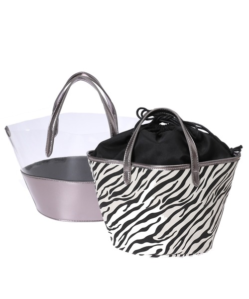 Edit Sheen（エディットシーン）の「デザインインナーバッグ付きPVCトート（トートバッグ・レディース・ベージュ/パイソン/ゼブラ・FREE）」の6枚目の写真