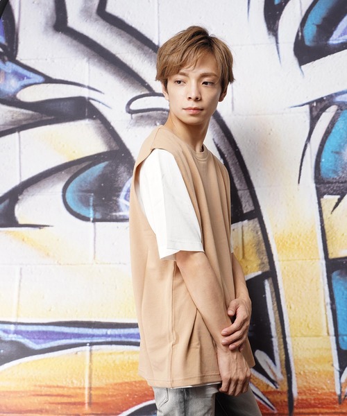 2点セット 半袖tシャツ ベスト アンサンブル Ir