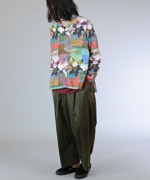 IROQUOIS E SUEDE SET UP イロコイ シャツ ワイドパンツ IROQUOIS E SUEDE SET UP イロコイ シャツ ワイドパンツ