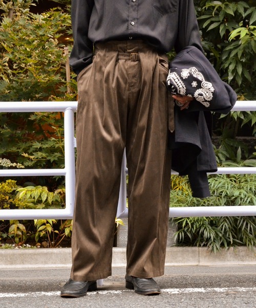 IROQUOIS E SUEDE SET UP イロコイ シャツ ワイドパンツ IROQUOIS E SUEDE SET UP イロコイ シャツ ワイドパンツ