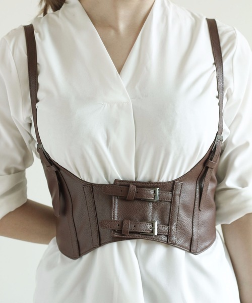 LA VORAGINE（ラ ヴォラジネ）の「サスペンダー太ベルト / ハーネス ワイドベルト（ベルト・レディース・ベージュ/ブラック/キャメル/イエロー系その他/ブラック系その他/ホワイト/ブラウン/シルバー・FREE）」の9枚目の写真