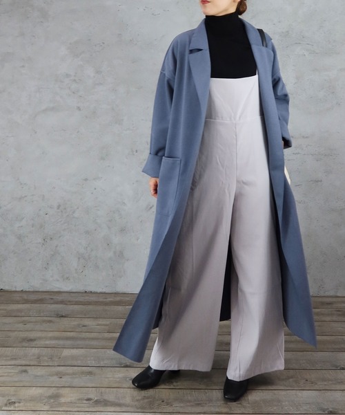 Riberry（リベリー）の「サイドスリットBIGロングコート（チェスターコート・レディース・ブラック/ブラウン/ブルー/アイボリー/モカ・MEDIUM/LARGE）」の20枚目の写真