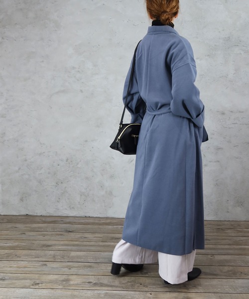 Riberry（リベリー）の「サイドスリットBIGロングコート（チェスターコート・レディース・ブラック/ブラウン/ブルー/アイボリー/モカ・MEDIUM/LARGE）」の22枚目の写真