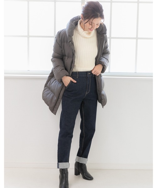 PREFERIR(プレフェリール)の「ダウンコート ミドル丈(ダウンジャケット/コート・レディース・ブラック/ベージュ/チャコールグレー・SMALL/LARGE/MEDIUM)」の5枚目の写真