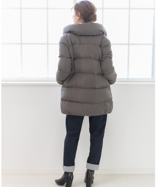 PREFERIR(プレフェリール)の「ダウンコート ミドル丈(ダウンジャケット/コート・レディース・ブラック/ベージュ/チャコールグレー・SMALL/LARGE/MEDIUM)」の10枚目の写真