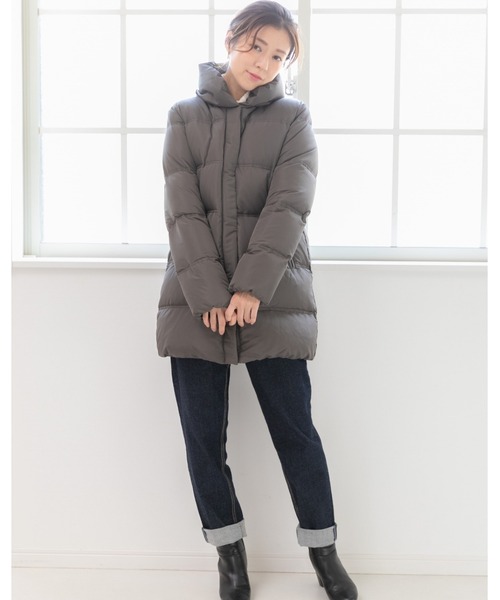 PREFERIR(プレフェリール)の「ダウンコート ミドル丈(ダウンジャケット/コート・レディース・ブラック/ベージュ/チャコールグレー・SMALL/LARGE/MEDIUM)」の11枚目の写真