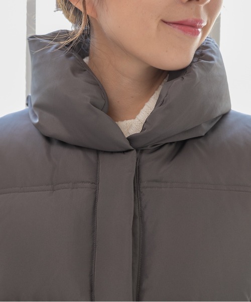 PREFERIR(プレフェリール)の「ダウンコート ミドル丈(ダウンジャケット/コート・レディース・ブラック/ベージュ/チャコールグレー・SMALL/LARGE/MEDIUM)」の14枚目の写真