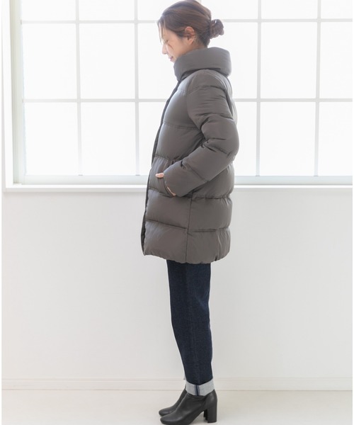 PREFERIR(プレフェリール)の「ダウンコート ミドル丈(ダウンジャケット/コート・レディース・ブラック/ベージュ/チャコールグレー・SMALL/LARGE/MEDIUM)」の13枚目の写真