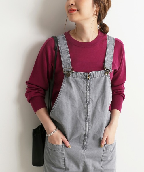 SLOBE IENA（スローブイエナ）の「ウォッシャブルハイゲージコンパクトクルーネックプルオーバー【手洗い可能】◆（ニット/セーター・レディース・ブラック/ベージュ/レッド/イエロー・FREE）」の4枚目の写真