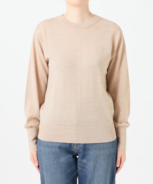 SLOBE IENA（スローブイエナ）の「ウォッシャブルハイゲージコンパクトクルーネックプルオーバー【手洗い可能】◆（ニット/セーター・レディース・ブラック/ベージュ/レッド/イエロー・FREE）」の16枚目の写真