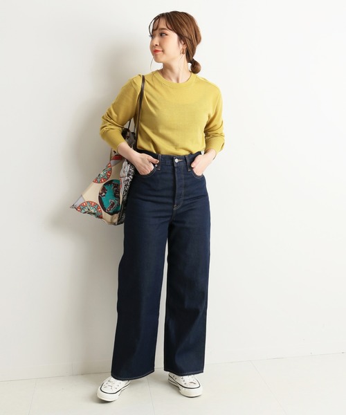 SLOBE IENA（スローブイエナ）の「ウォッシャブルハイゲージコンパクトクルーネックプルオーバー【手洗い可能】◆（ニット/セーター・レディース・ブラック/ベージュ/レッド/イエロー・FREE）」の15枚目の写真