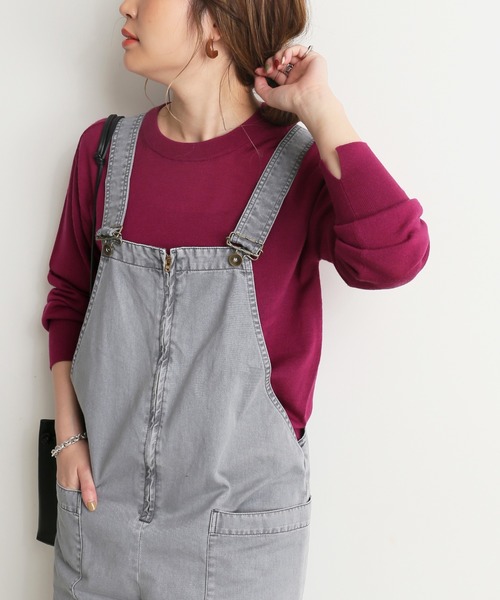 SLOBE IENA（スローブイエナ）の「ウォッシャブルハイゲージコンパクトクルーネックプルオーバー【手洗い可能】◆（ニット/セーター・レディース・ブラック/ベージュ/レッド/イエロー・FREE）」の11枚目の写真