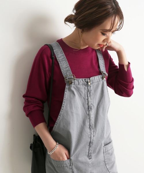 SLOBE IENA（スローブイエナ）の「ウォッシャブルハイゲージコンパクトクルーネックプルオーバー【手洗い可能】◆（ニット/セーター・レディース・ブラック/ベージュ/レッド/イエロー・FREE）」の10枚目の写真