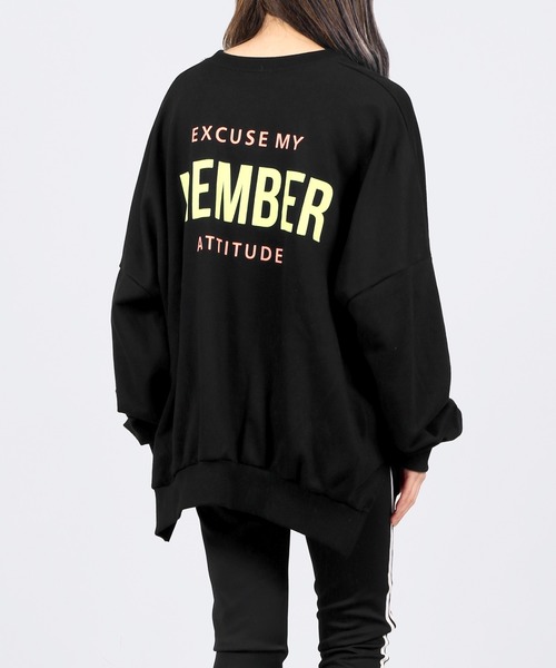 DING（ディング）の「DING/MEMBERビッグスウェット（スウェット・レディース・ブラック/ブルー・FREE）」の2枚目の写真