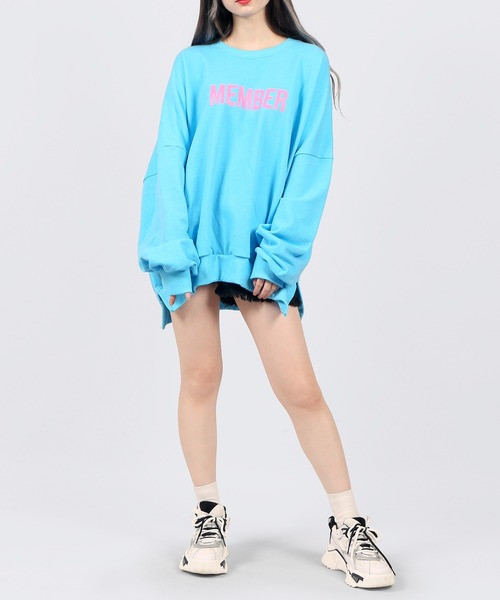 DING（ディング）の「DING/MEMBERビッグスウェット（スウェット・レディース・ブラック/ブルー・FREE）」の11枚目の写真