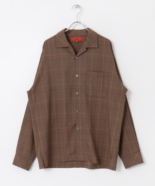 URBAN RESEARCH ROSSO MEN(アーバンリサーチロッソメン)の「グレンチェックオープンカラーシャツ(シャツ/ブラウス・メンズ・ベージュ/ブラウン・MEDIUM/LARGE)」の5枚目の写真