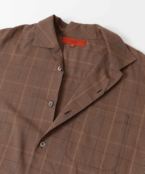 URBAN RESEARCH ROSSO MEN(アーバンリサーチロッソメン)の「グレンチェックオープンカラーシャツ(シャツ/ブラウス・メンズ・ベージュ/ブラウン・MEDIUM/LARGE)」の3枚目の写真