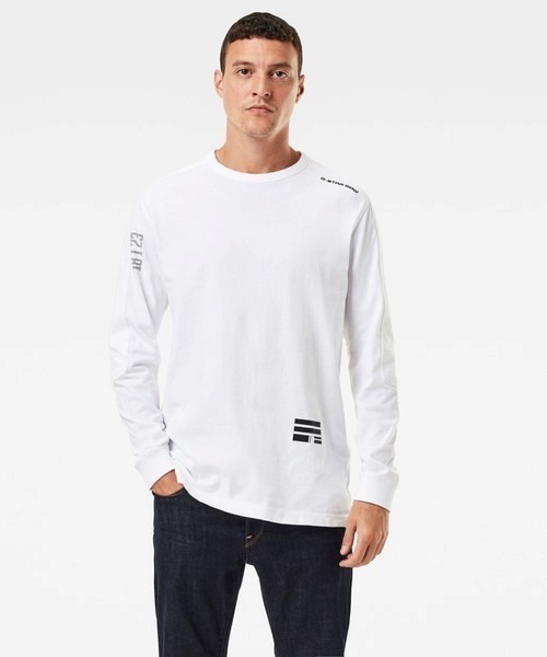 G-STAR（ジースター）の「Multi Logo Korpaz T-Shirt（Tシャツ/カットソー・メンズ・ホワイト/ダークブラック/ダークオリーブ・XX-SMALL/X-SMALL/LARGE/X-LARGE/SMALL/MEDIUM）」の2枚目の写真