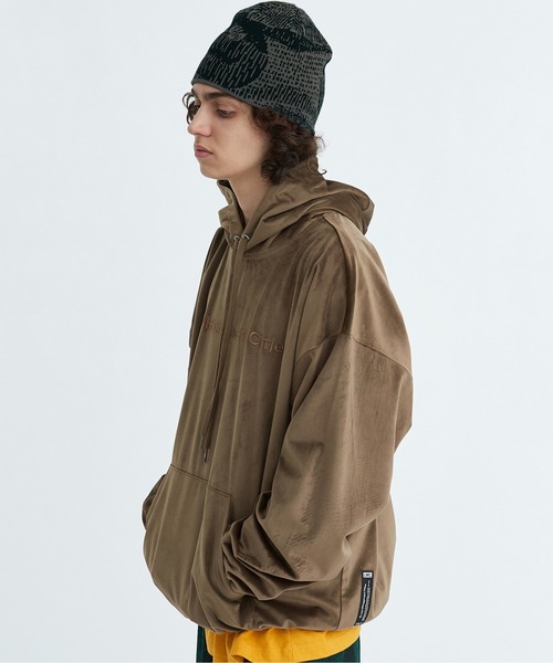 ★手元在庫割引★LMC★VELOUR FN OVERSIZED HOODIE_2色 LMCの「【LMC】VELOUR FN OVERSIZED HOODIE / ベロア FN ロゴ