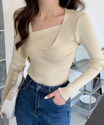 フロントクロスリブニット