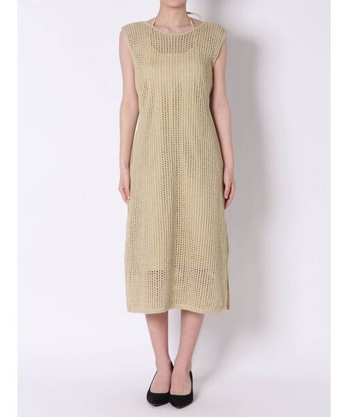 MERCURYDUO（マーキュリーデュオ）の「インナー付きメッシュニットワンピース（ワンピース・レディース・アイボリー/ライム/ブラウン・FREE）」の13枚目の写真