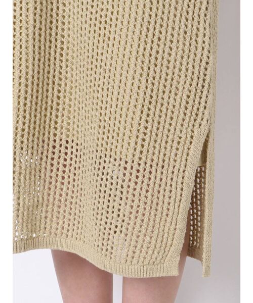 MERCURYDUO（マーキュリーデュオ）の「インナー付きメッシュニットワンピース（ワンピース・レディース・アイボリー/ライム/ブラウン・FREE）」の8枚目の写真