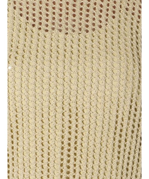 MERCURYDUO（マーキュリーデュオ）の「インナー付きメッシュニットワンピース（ワンピース・レディース・アイボリー/ライム/ブラウン・FREE）」の4枚目の写真