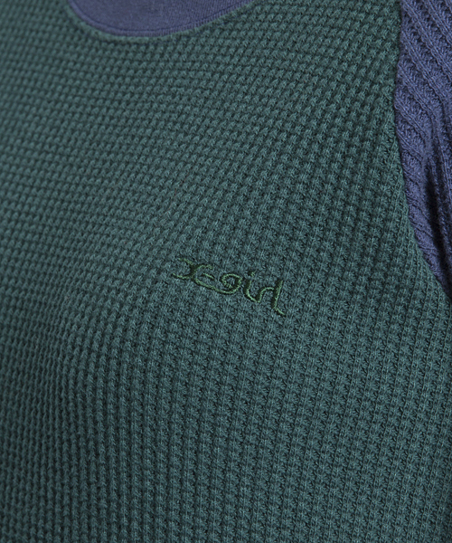 X-girl（エックスガール）の「WAFFLE L/S DRESS（ワンピース・レディース・ブラック/アッシュ/グリーン・1/2）」の8枚目の写真