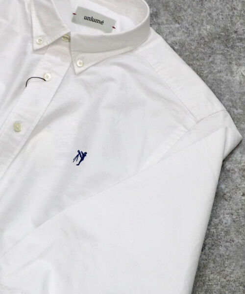 GLOSTER（グロスター）の「【unlume/アンルーム】OX ボタンダウン シャツ（シャツ/ブラウス・メンズ・ホワイト/ブルー系その他/ホワイト系その他5/ブラック系その他5・L/M/S/XL）」の2枚目の写真