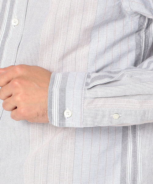 GLOSTER（グロスター）の「【unlume/アンルーム】OX ボタンダウン シャツ（シャツ/ブラウス・メンズ・ホワイト/ブルー系その他/ホワイト系その他5/ブラック系その他5・L/M/S/XL）」の9枚目の写真