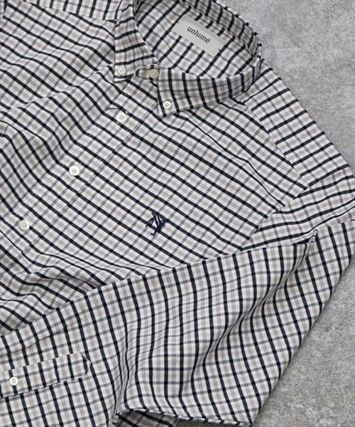 GLOSTER（グロスター）の「【unlume/アンルーム】OX ボタンダウン シャツ（シャツ/ブラウス・メンズ・ホワイト/ブルー系その他/ホワイト系その他5/ブラック系その他5・L/M/S/XL）」の3枚目の写真