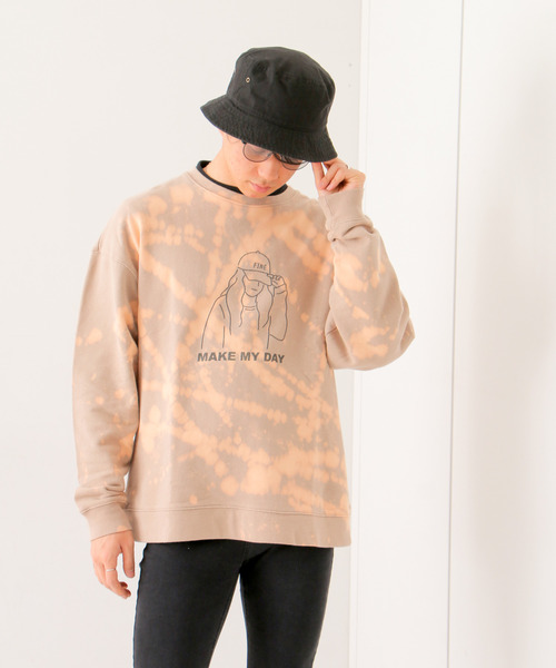 VENCEEXCHANGE(ヴァンスエクスチェンジ)の「ブリーチドリップガール裏毛プルオーバー(スウェット・メンズ・ターコイズブルー/ベージュ/グレー・L/M)」の16枚目の写真