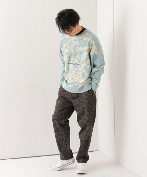 VENCEEXCHANGE(ヴァンスエクスチェンジ)の「ブリーチドリップガール裏毛プルオーバー(スウェット・メンズ・ターコイズブルー/ベージュ/グレー・L/M)」の4枚目の写真