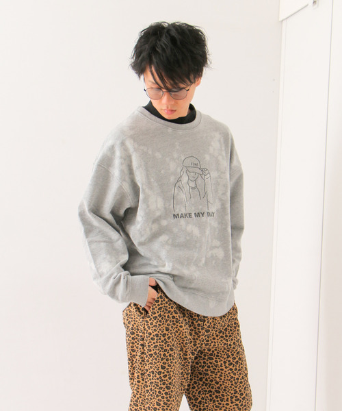 VENCEEXCHANGE(ヴァンスエクスチェンジ)の「ブリーチドリップガール裏毛プルオーバー(スウェット・メンズ・ターコイズブルー/ベージュ/グレー・L/M)」の17枚目の写真