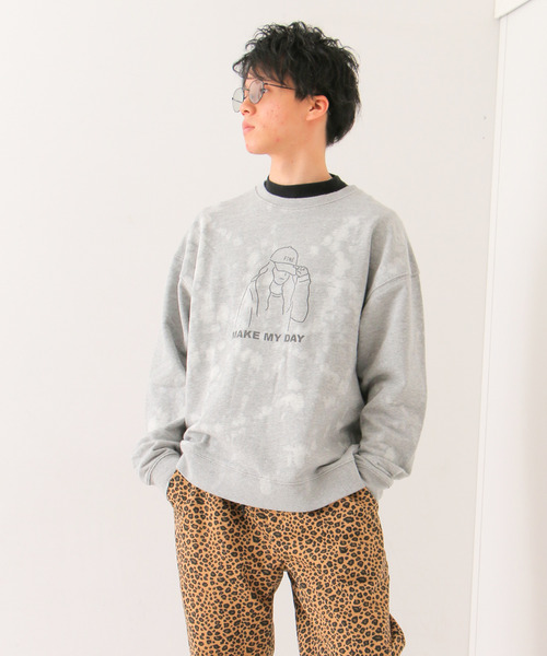 VENCEEXCHANGE(ヴァンスエクスチェンジ)の「ブリーチドリップガール裏毛プルオーバー(スウェット・メンズ・ターコイズブルー/ベージュ/グレー・L/M)」の13枚目の写真