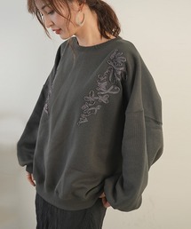 コード刺繍バルーンスリーブプルオーバー