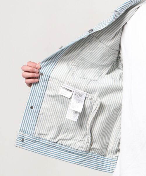 Levi's Mサイズ 白/青ストライプジャケット Levi's Mサイズ 白/青ストライプジャケット - メルカリ