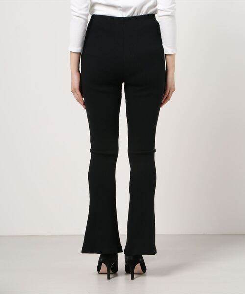 WEGO（ウィゴー）の「WEGO/リブフレアパンツ（スラックス・レディース・ブラック・FREE）」の4枚目の写真