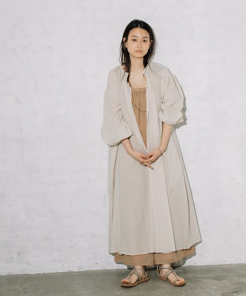 audrey and john wad（オードリーアンドジョンワッド）の「インドコットン ロングガウン -ウォッシャブル-（その他アウター・レディース・ブラック/ブルー/アイボリー/ダークオレンジ・FREE）」の2枚目の写真