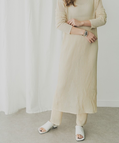 セール Kbf メッシュニットバックオープンワンピース ワンピース Kbf ケービーエフプラス のファッション